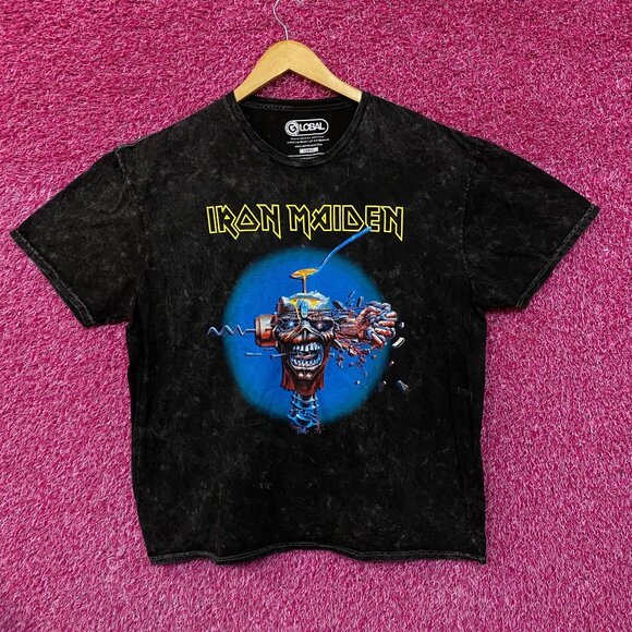 Iron Maiden Can I Play With Madness Mineral wash rock Tshirt size large - Picture 1 of 4
